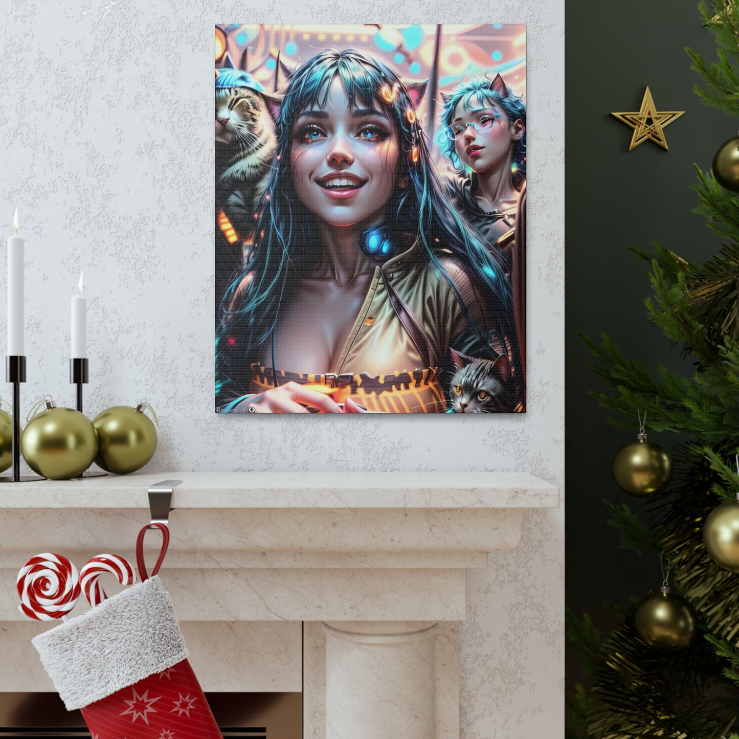 Cat Dance 🐱🪩 - Canvas Gallery Wraps: Elevate Your Space with Artistic Excellence!