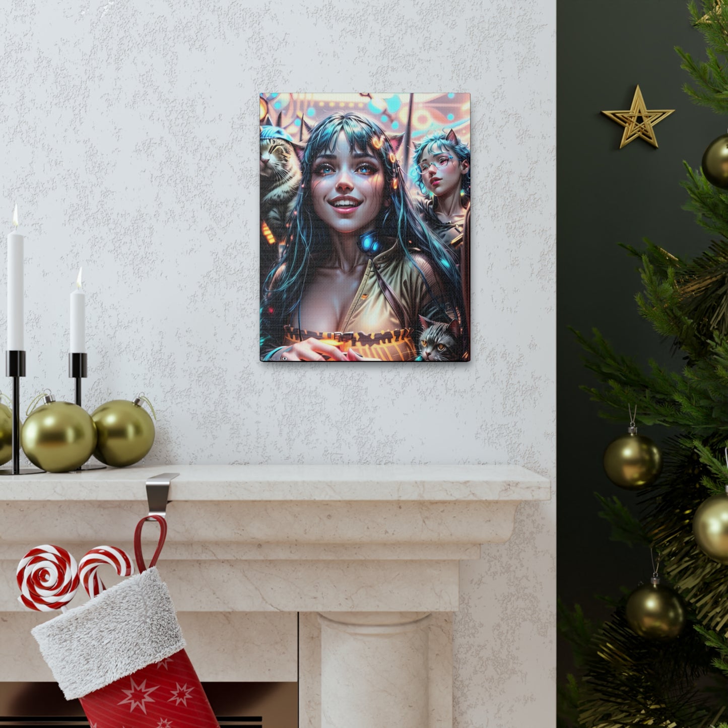 Cat Dance 🐱🪩 - Canvas Gallery Wraps: Elevate Your Space with Artistic Excellence!